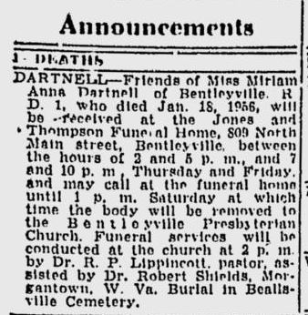 Miriam Dartnell obit